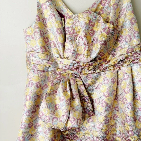 Zac Posen x Target | Floral Brocade Mini Tea Dress Oversized Bow Metallic 18W - Picture 5 of 11